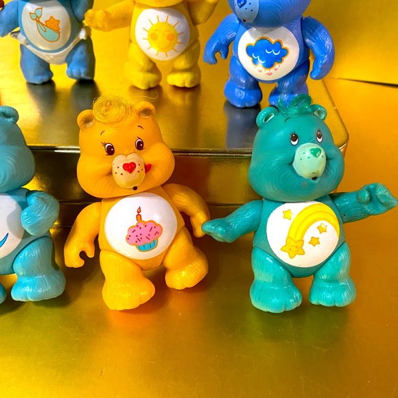 CARE BEARS VTG 80’s COLLECTIBLE BUNDLE OF 8 POSABLE CARE BEARS by KENNER 3.5” - Picture 4 of 16